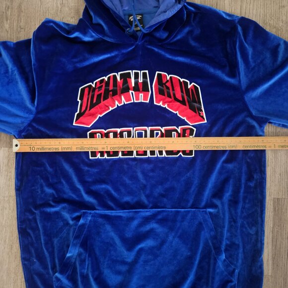 Death Row Records Blue Velour Logo Hoodie Pullover – Unisex Large - Picture 5 of 10